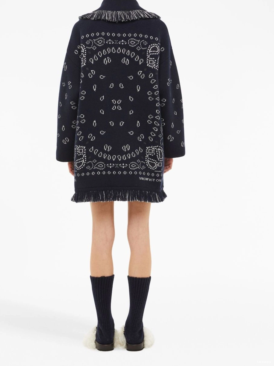 Affordable cashmere Women cardigan Bandana jacquard Alanui 0403